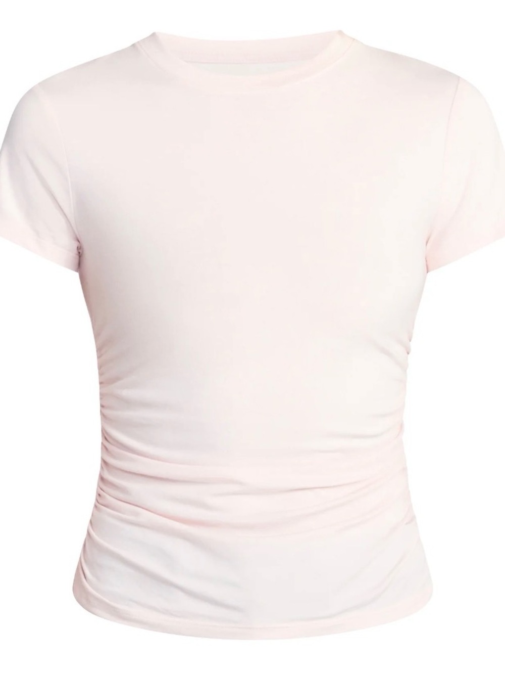 ☀️Time and Tru Light Pink Short Sleeve Ruched T-Shirt